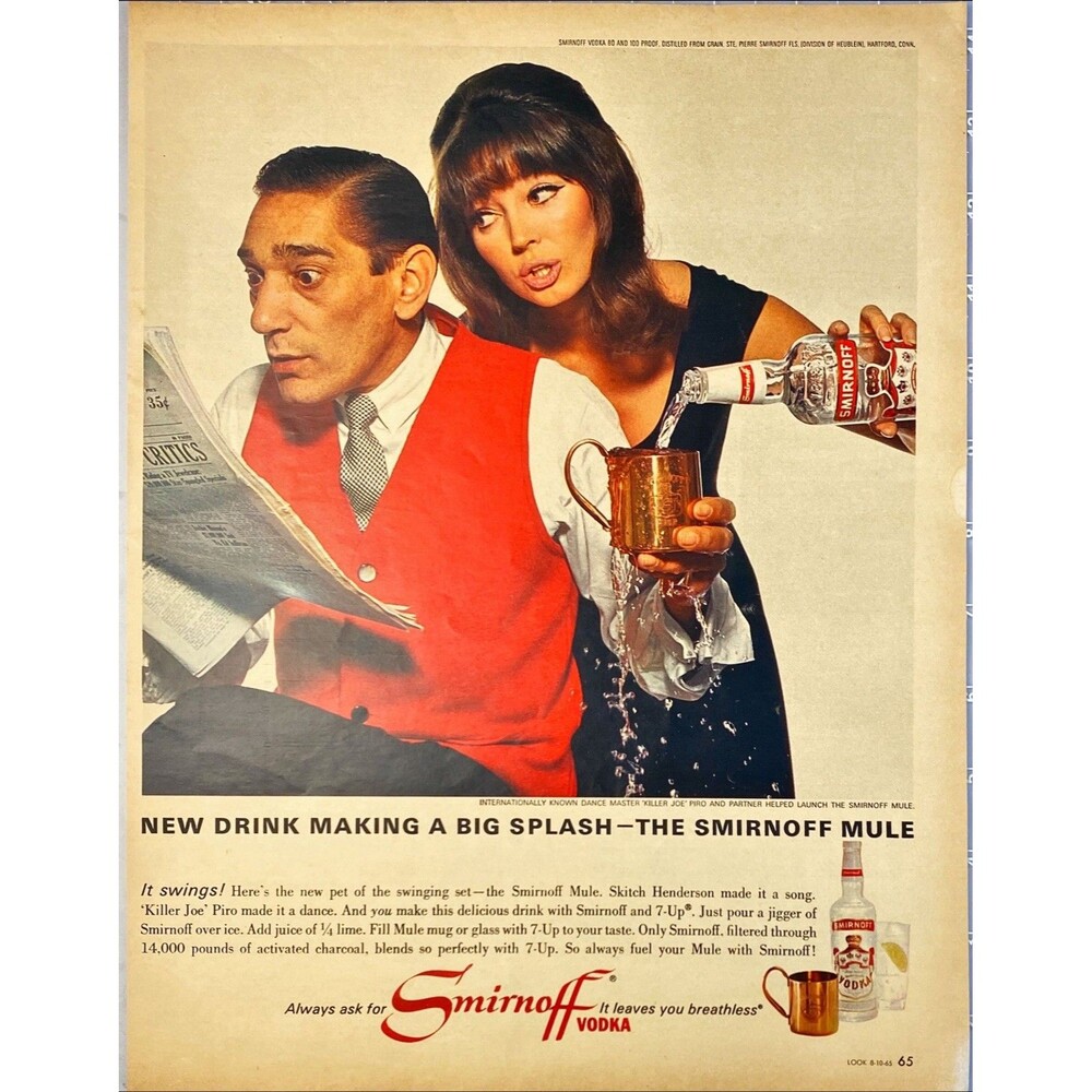 Smirnoff Vodka "New Drink-The Smirnoff Mule" Vintage Print Ad 1965
